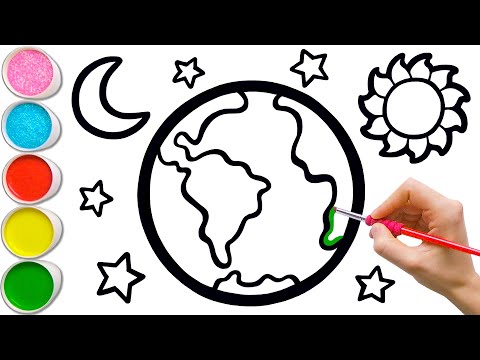 Drawing Painting and Coloring Earth for Kids amp Toddlers  Basic Picture Tips 209