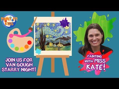 Drawing for kids  Painting for kids  Learn to Paint Van Gogh39s Starry Night  art for kids