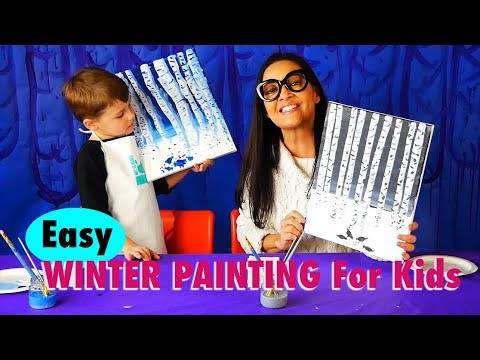 HOW TO PAINT Easy WINTER PAINTING For Kids