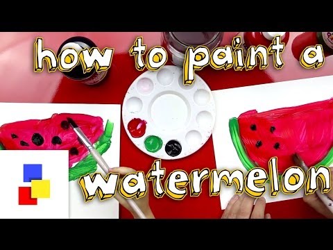How To Paint A Watermelon for super young artists