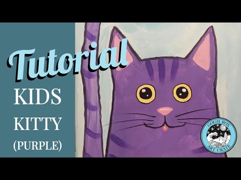Kids Painting Tutorial Kitty Purple