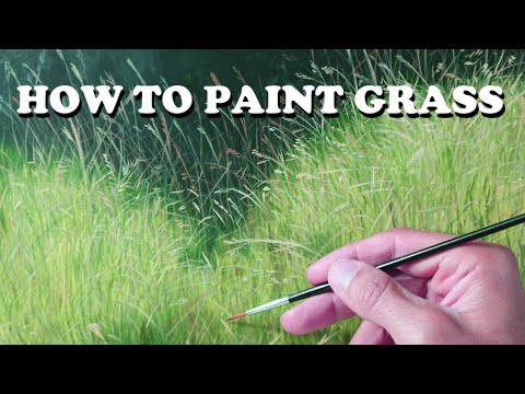 How to paint realistic grass  painting grass tutorial