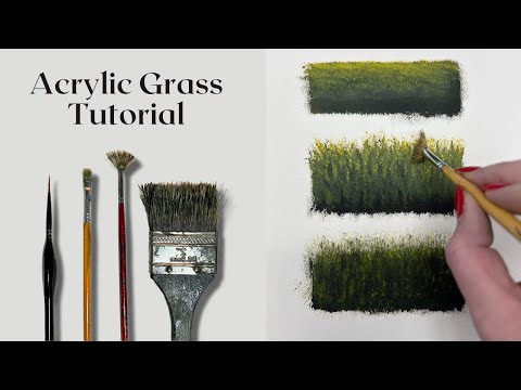 GRASS with Acrylic Paint for Beginners