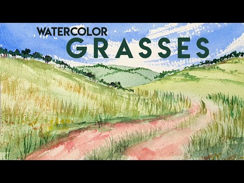 How to paint grass with watercolor  Layering and brush technique tips