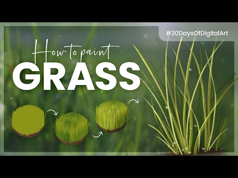 How To Paint Grass  30 Days Of Digital Art Challenge  Tutorial amp Course
