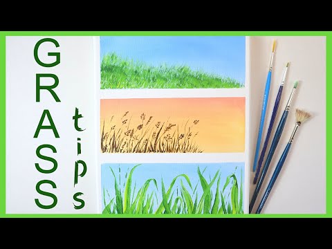 HOW TO PAINT GRASS for beginnersGrass Painting Tips Tricks and TechniquesEasy Acrylic Painting