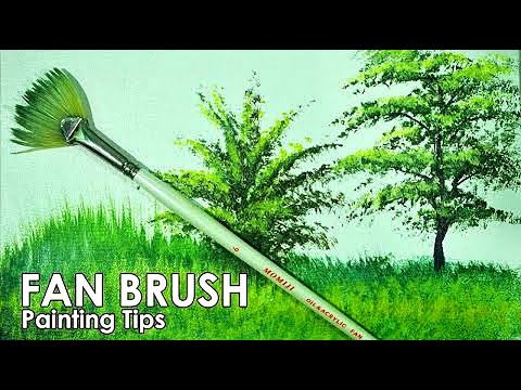 Acrylic Painting Lesson  How to Paint Grasses and Other Plants Using Fan Brush by JM Lisondra