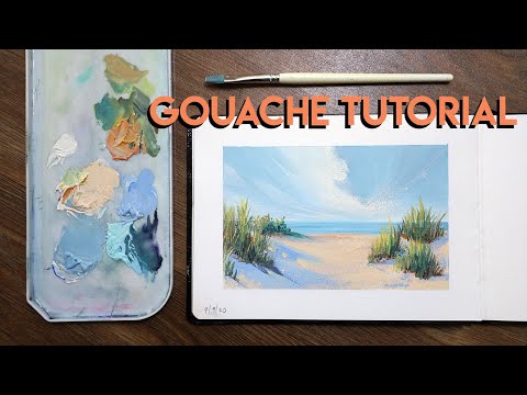 How to Paint SAND DUNES and Grass with GOUACHE  Scotland39s Beautiful Coast