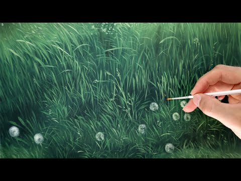 grass painting tutorial  how to easy paint realistic looking grass