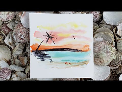 Relax With This Easy Alcohol Ink Beach Painting Tutorial on Yupo