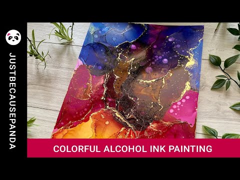 Easy colorful alcohol ink painting on yupo