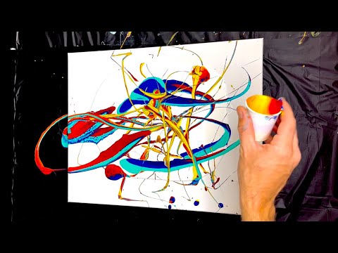Fluid Art  Action Painting  Jackson Pollocks Drip Technique