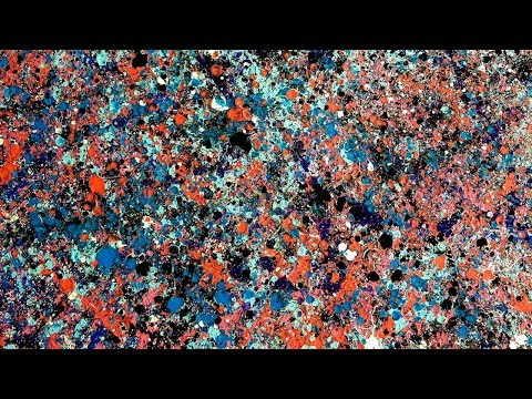 Acrylic abstract painting video done in Jackson Pollock styleSTUNNING
