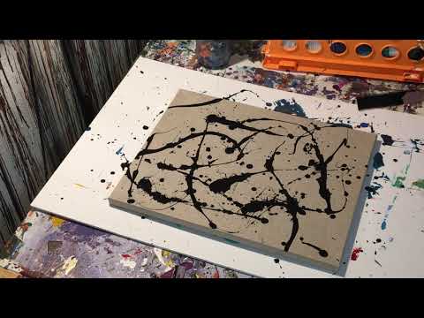 Jackson Pollock Acrylic Painting on Linen Canvas First Time