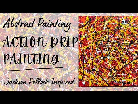 ACTION PAINTING  Jackson Pollock inspired  Drip Technique  Abstract Painting  Commissioned Work