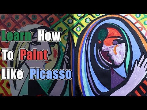 Learn How to Paint like Picasso  Girl Before A Mirror  Acrylic Painting Tutorial