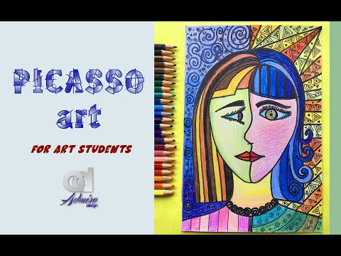 Picasso Art for students lesson  How to paint like Pablo Picasso   cubism