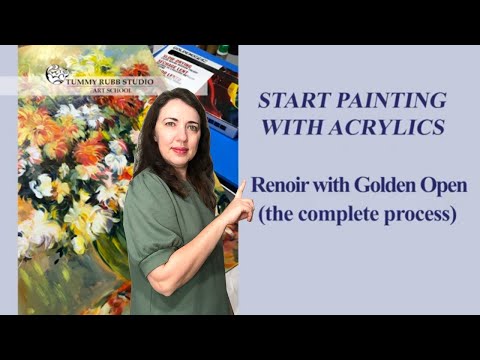Learn to paint with acrylics Renoir39s flowers painted with Golden Open