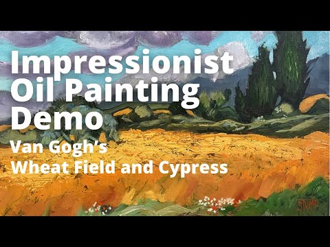 How to paint Like Van Gogh Wheat Field and Cypress