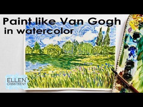 Paint like Van Gogh in Watercolor 