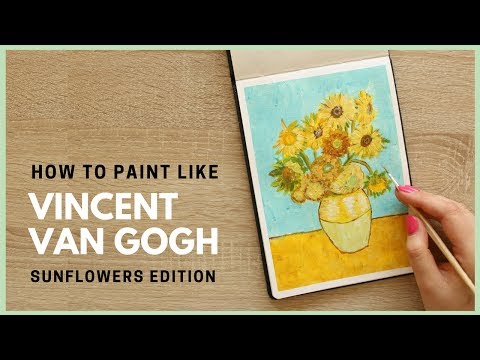 How to Paint Sunflowers by Vincent van Gogh with Acrylic Paint  Art Journal Thursday Ep 36