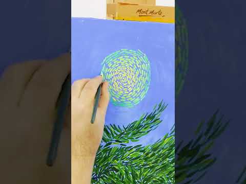 Paint a landscape Van Gogh style in acrylics  Full lesson is on our channel vangogh acrylic
