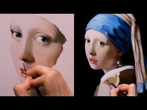 How to Paint a Vermeer  Girl With a Pearl Earring Copy  Narrated Timelapse
