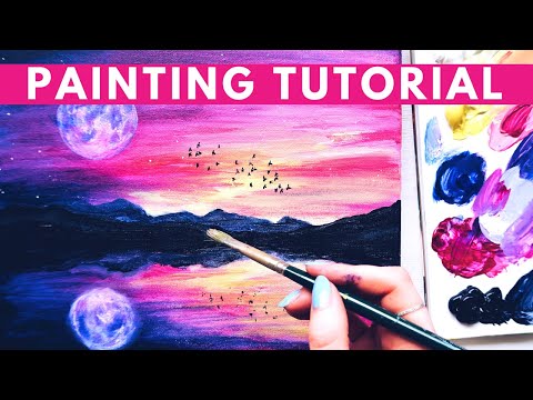 How to Paint Sunset Acrylic FULL TUTORIAL