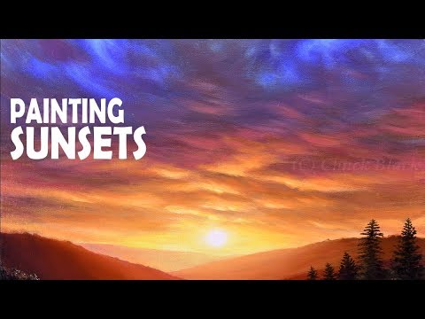 How to Paint a Gorgeous Sunset  Acrylic Painting