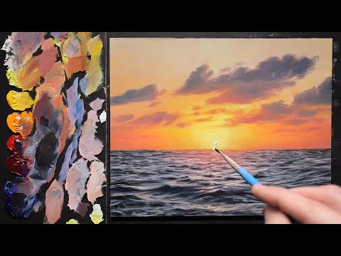 Captivating Light and Realistic Water  How To Paint an Ocean Sunset in Oils