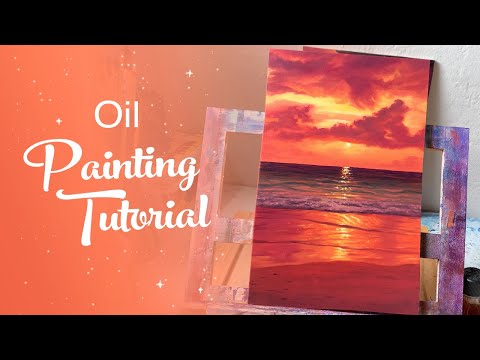 Oil Painting Tutorial  Sparkling Orange Ocean Sunset