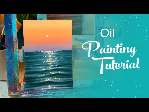 Oil Painting Tutorial  Ocean Sunset Beginner