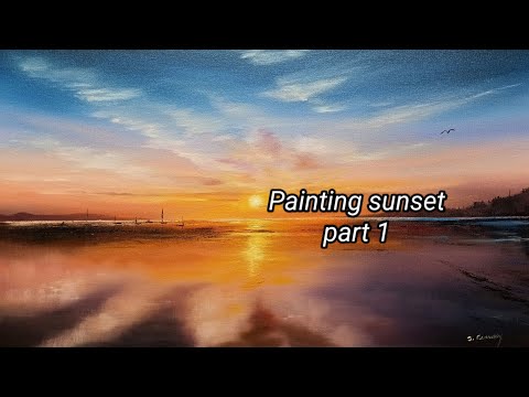 Painting a sunset part 1   Oil painting tutorial