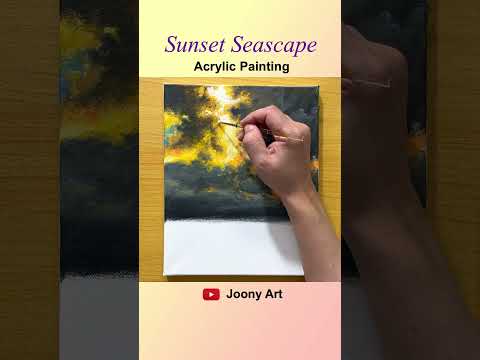 Sunset Seascape Acrylic Painting shorts