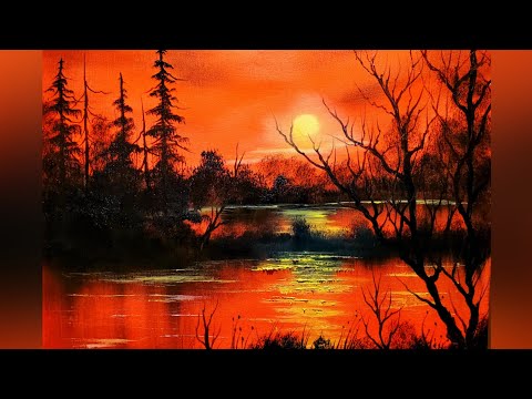 Beginner Sunset Painting in Oil  Landscape Tutorial