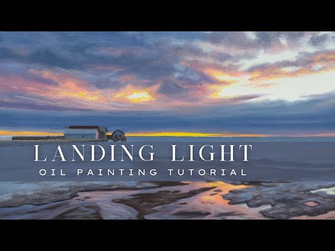 Landing Light Oil Painting Tutorial  How to Glaze a Winter Sunset on a Frozen Lake