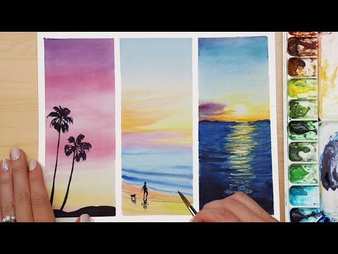 3 Easy Sunset Watercolor Painting Ideas for Beginners
