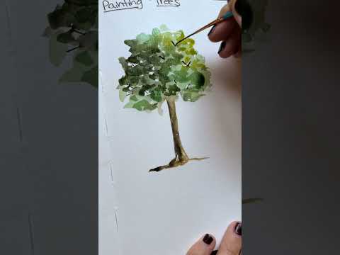 How to paint three easy loose watercolor trees