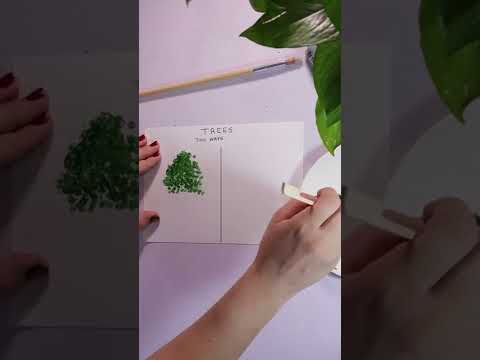 How to Paint Trees in 2 Ways Plant  Acrylic Painting easypainting