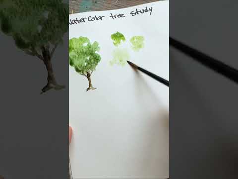 How to paint 4 easy watercolor trees for beginners