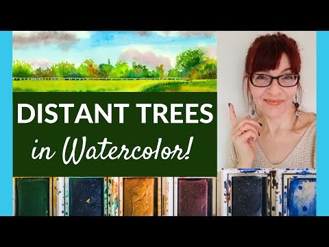 How to Paint Trees Distant Trees in Watercolor
