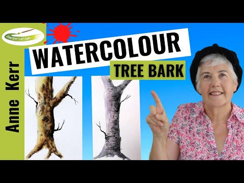 How To Paint Tree Bark in Watercolour stepbystep Wet in wet amp wet on dry methods by ANNE KERR