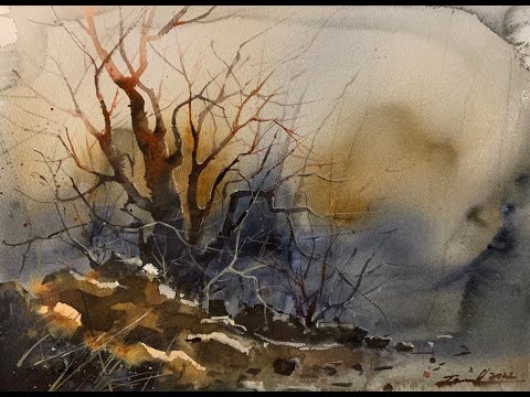 How to paint Trees in watercolor painting