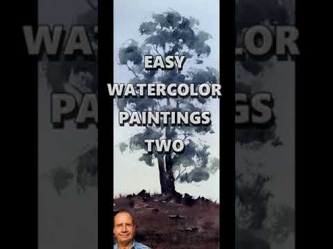 Easy Watercolor Paintings 2 shorts How to paint trees and sunsets