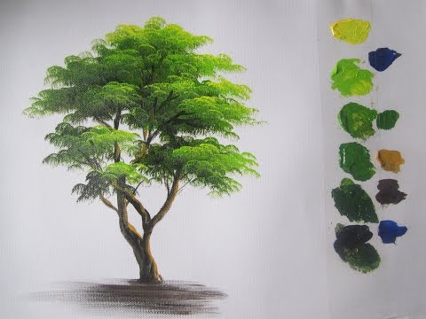 How to paint a tree in Acrylics lesson 5