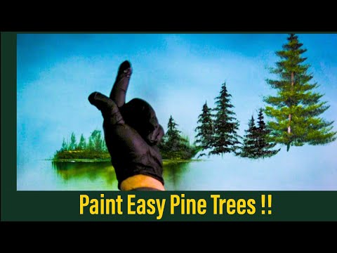 Quick Easy Way To Paint Pine Trees   Painting helps Depression  Paintings By Justin