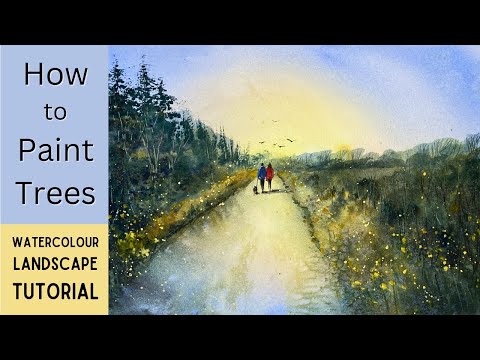 How To Paint Trees Step by Step Landscape Watercolour Tutorial