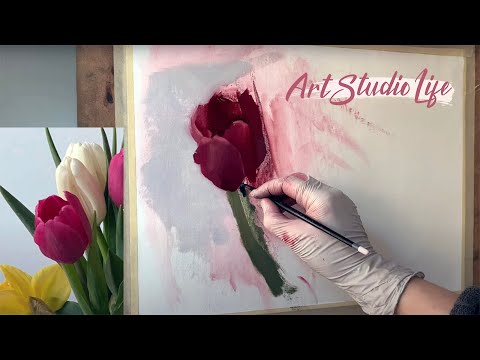 Learn to Paint Tulips Complete step by step oil painting tutorial