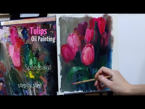 How I Paint Pink Tulips Timeplase Step by Step Oil Painting