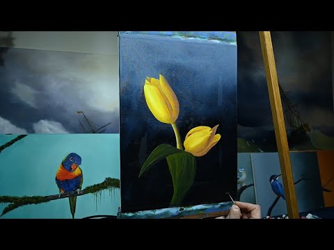 How to paint Tulips art painting oilpainting